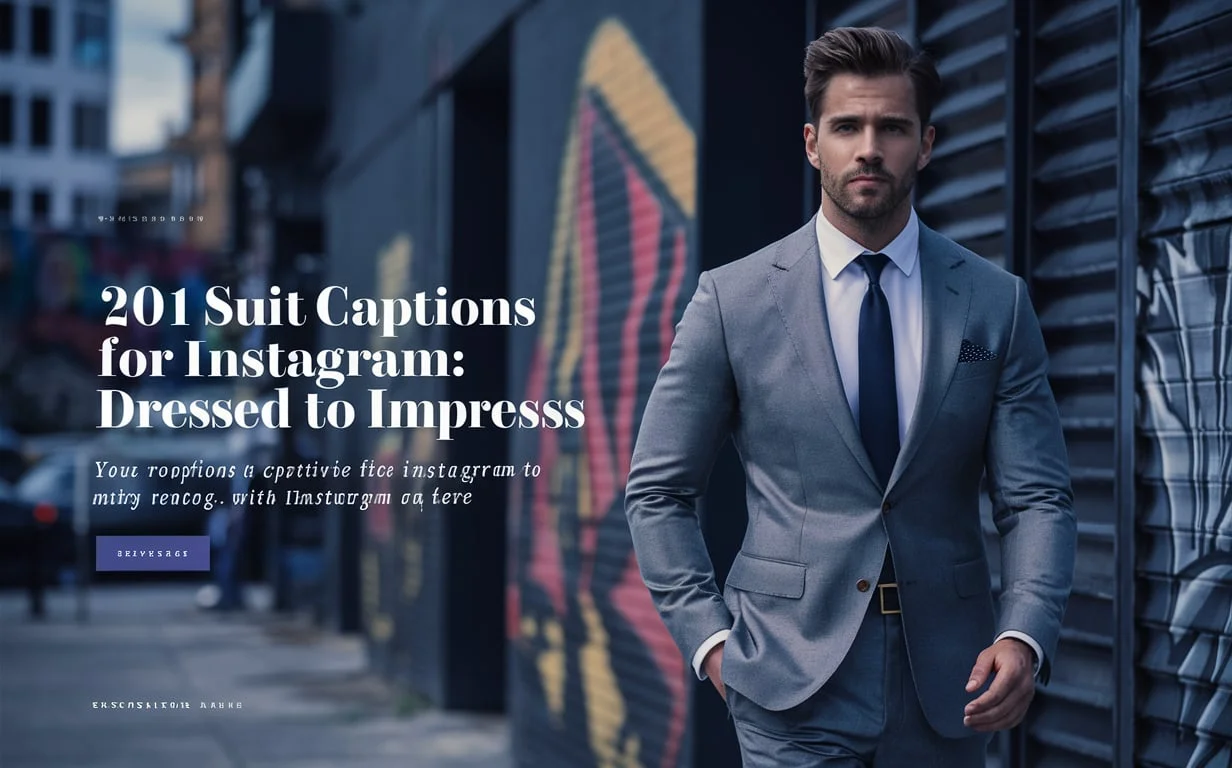 Suit Captions for Instagram Dressed to Impress